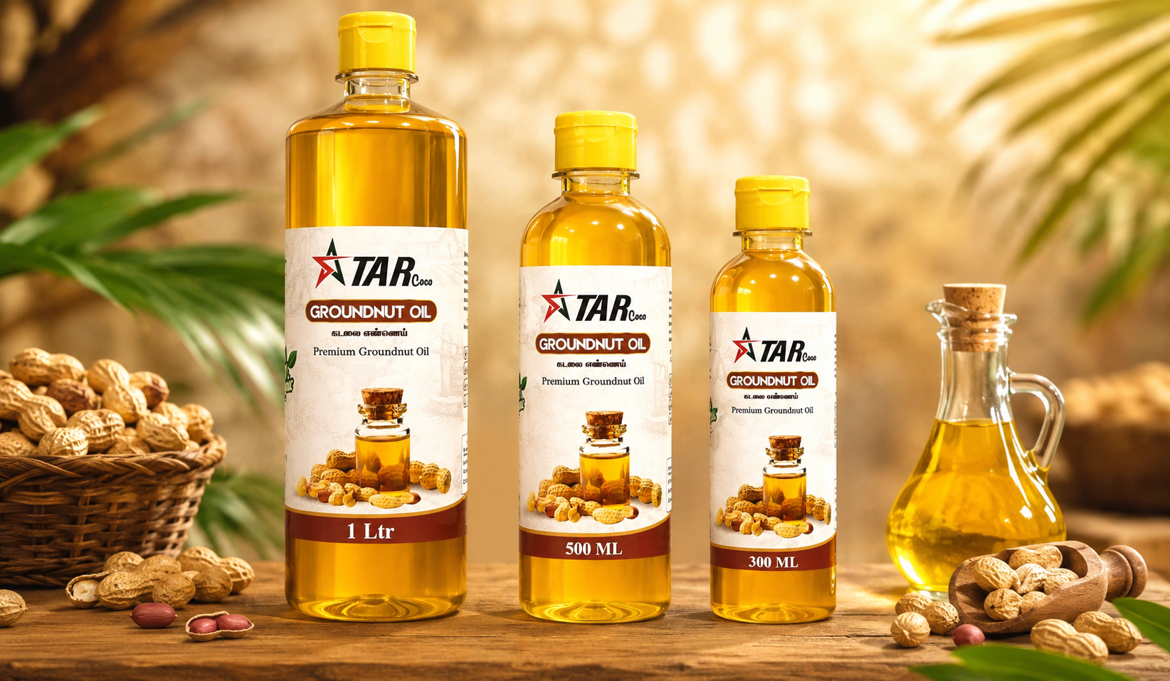 Unrefined Wood Pressed Groundnut Oil Bodinayakanur